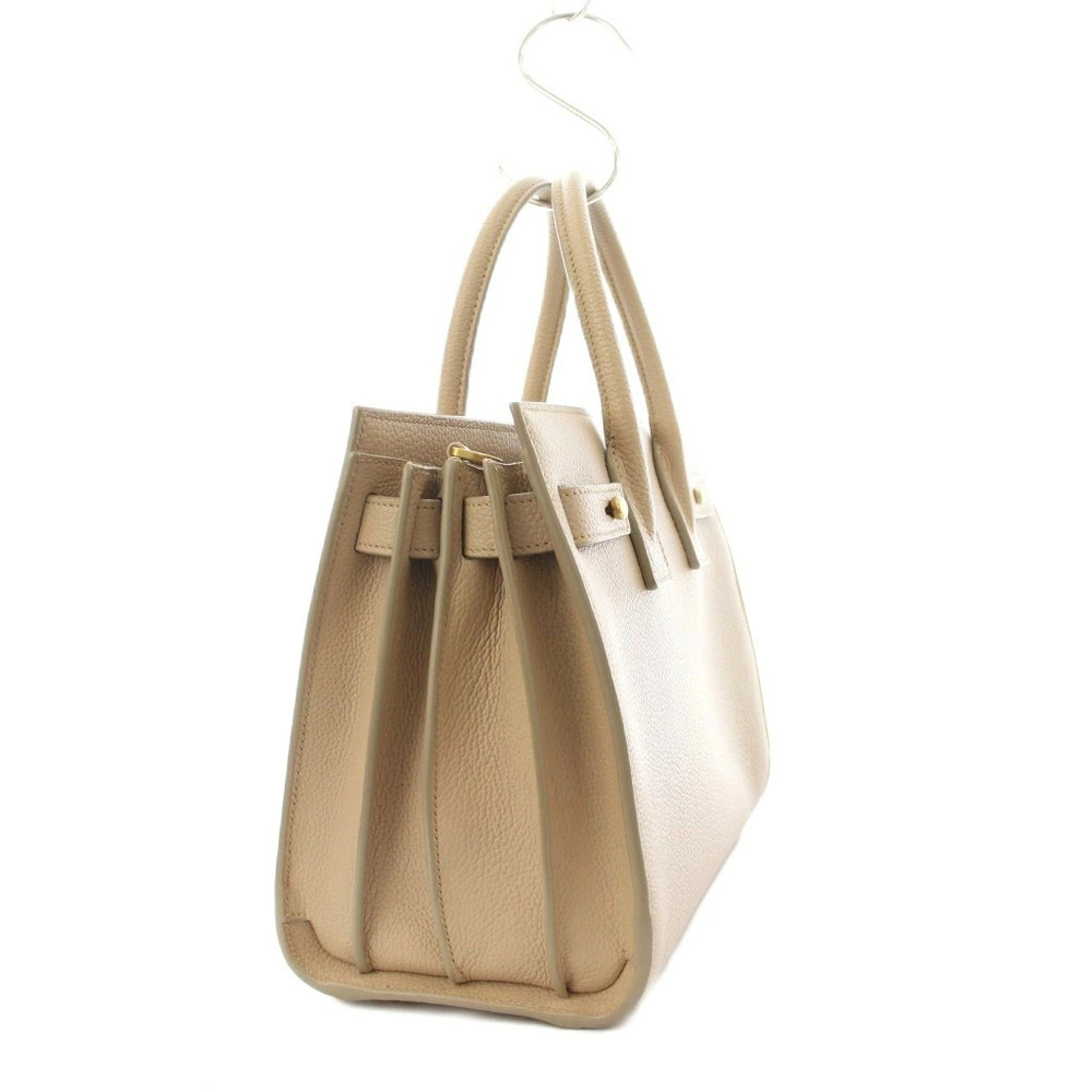 Saint Laurent Paris Baby Sac de Jour Handbag Shoulder Bag Leather Beige